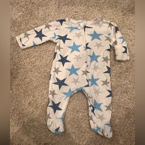 Blue and Gray Star Pattern Kids Footie